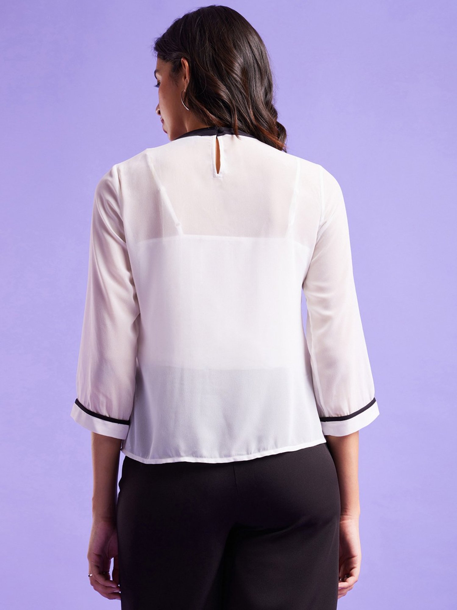 Fablestreet White Striped Top