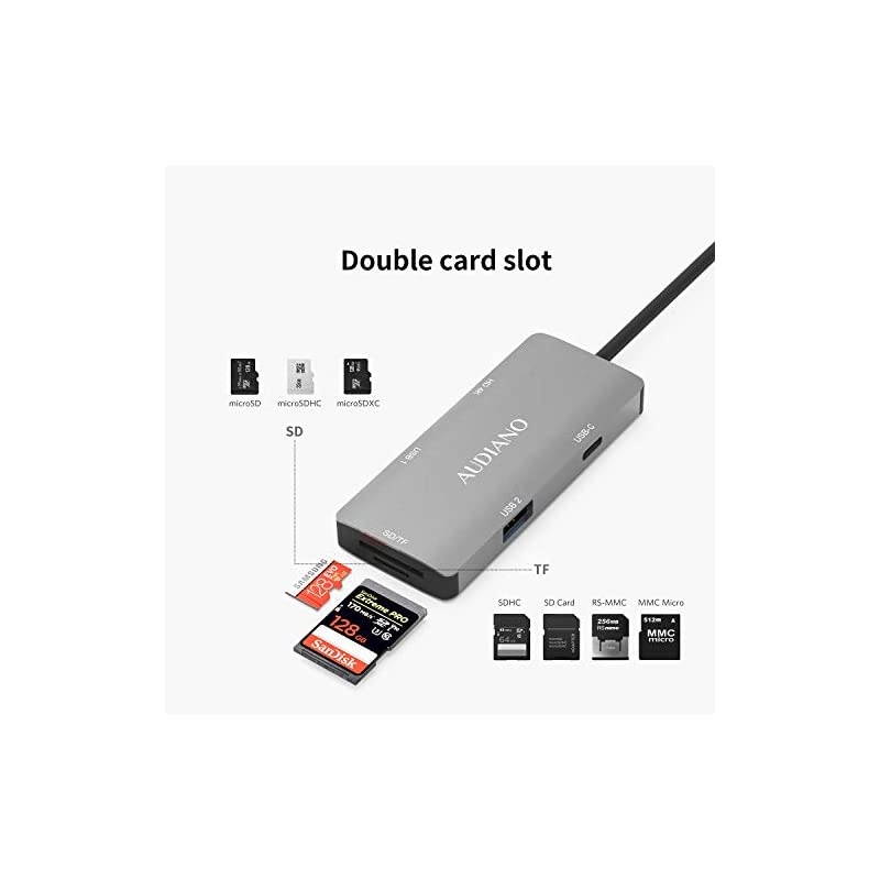USB C HUB  6in1 USB Type C Adapter with 4K HDMI Power Delivery PD Charging Port SDTF Card Reader2 USB 30 Ports Compatible with MacBook Pro 20182017 Google Chromebook PixeliPad Pro