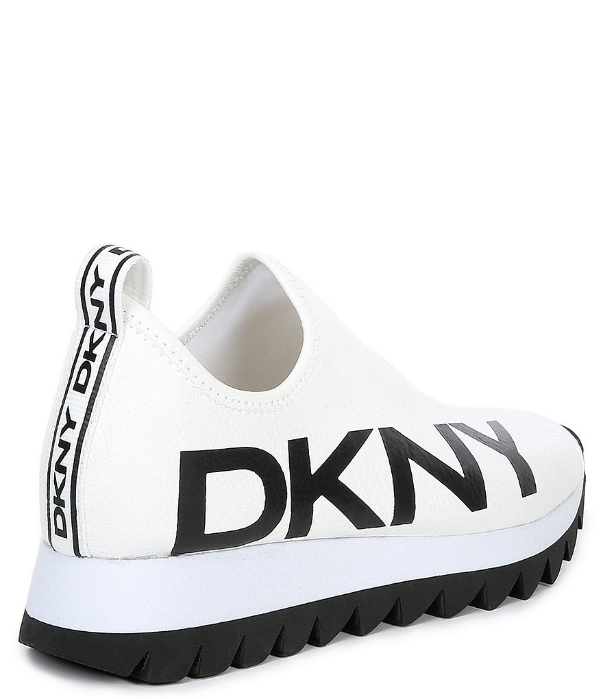 DKNY Azer Logo Slip-On Platform Wedge Sneakers