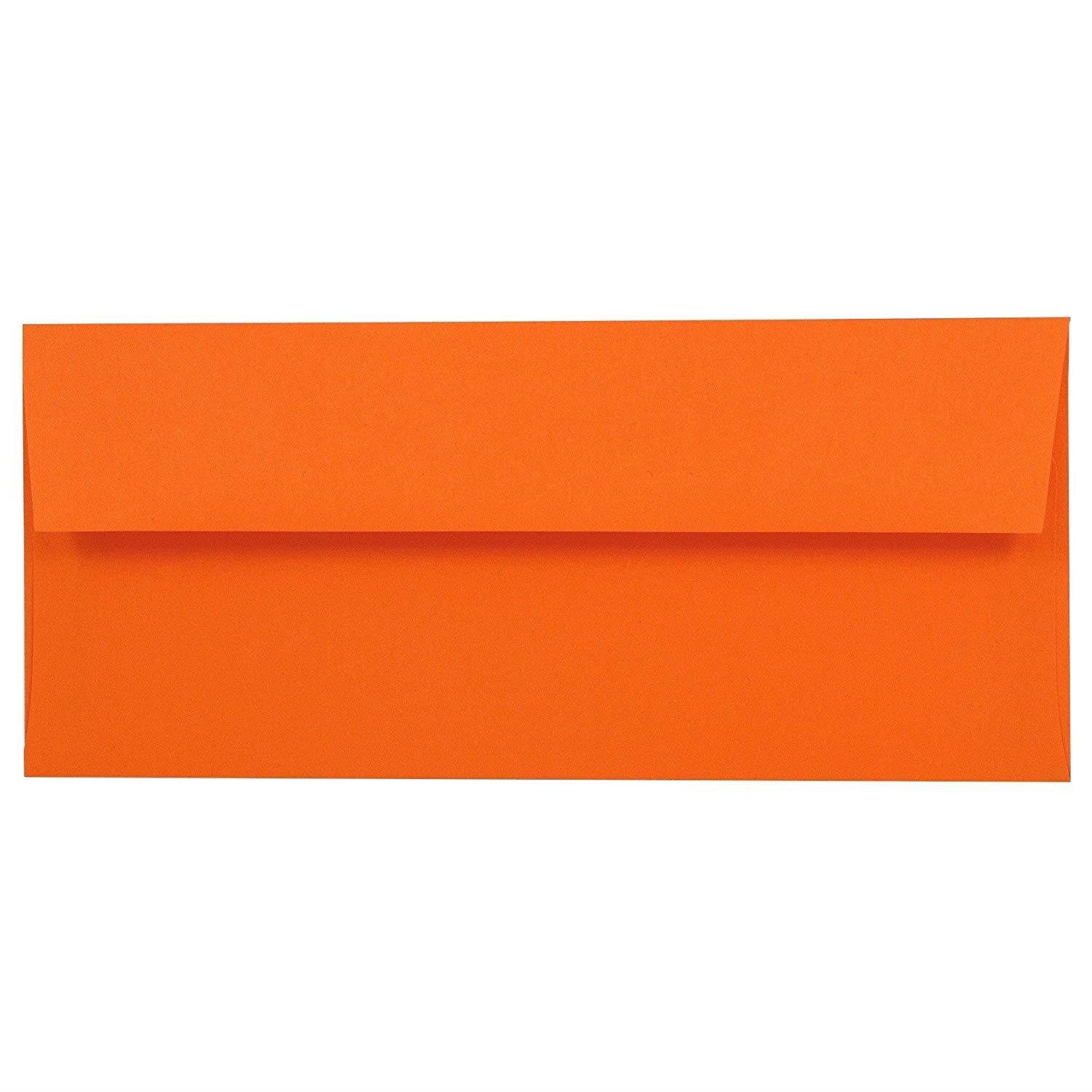 JAM PAPER #10 Business Colored Envelopes - 4 1/8 x 9 1/2 - Orange Recycled - 50/Pack