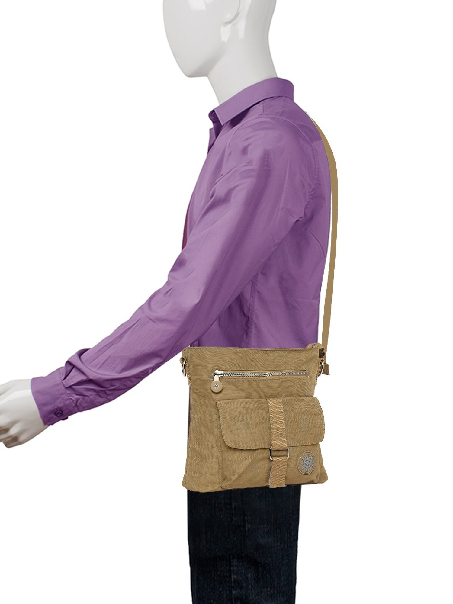 HiLEDER Brown Solid Medium Cross Body Bag