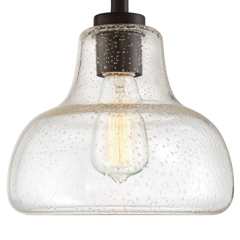 Franklin Iron Works Jackson Bronze and Wood Grain Arc Floor Lamp