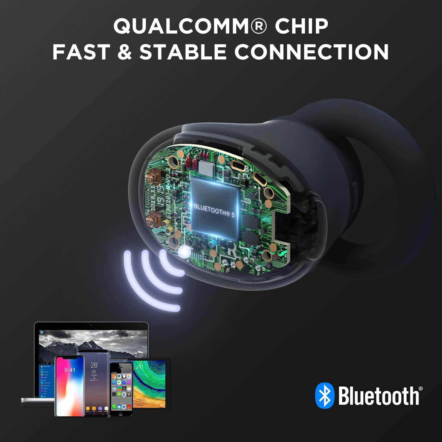 1MORE Stylish True Wireless Earbuds with Charging Case, Bluetooth 5.0, Alternate Pairing Modes in-Ear Headphones, Easy Control, Multiple Colorways, 24-Hour Playtime, Nubia Version, Black