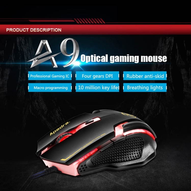 SUNSKY Wired USB Optical Mouse PC Mouse Gaming High Precision Gaming Mouse for Computer PC Laptop Mice with LED Light