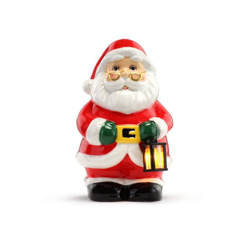 Mr. Christmas LED Lit Ceramic Nostalgic Santa Figurine Christmas Decoration -5"