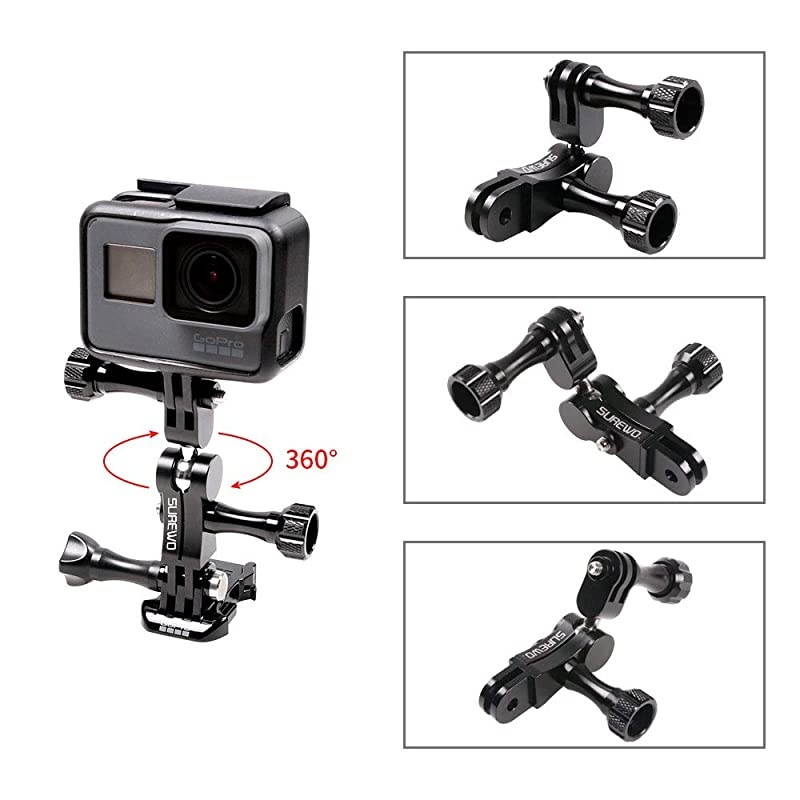 Alloy 360 Degree Rotation Ball Joint Mount Adapter Swivel Arm Mount Pivot Extension Accessories Compatible with Gopro Hero 98765 Black YI DJI Action Camera and Most Action Cameras