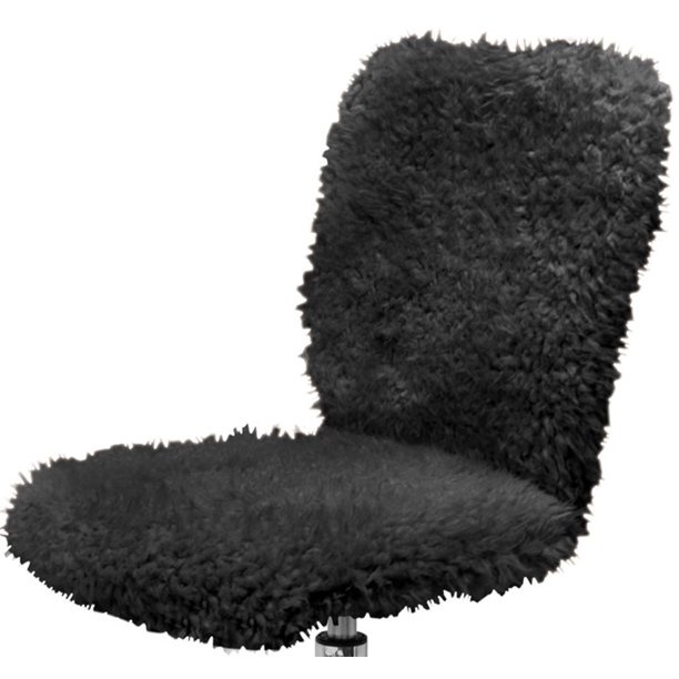 Faux Fur Armless Swivel Task Office Chair