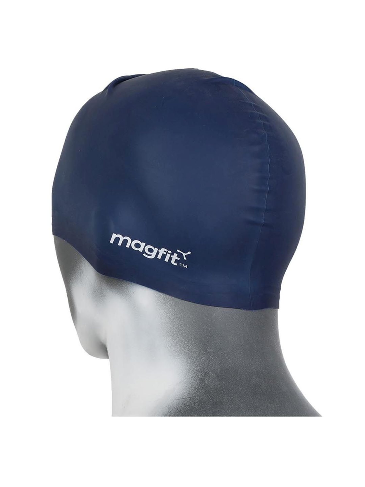 MagFit Blue Plain Silicone Swimming Cap