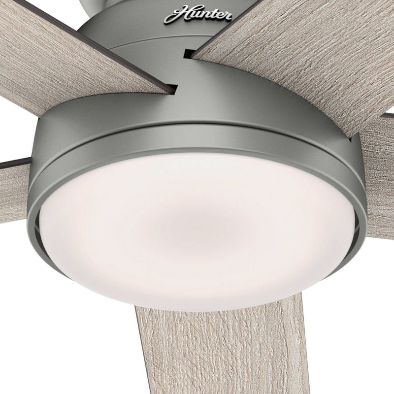 54" Romulus Low Profile Ceiling Fan with Remote Silver (Includes LED Light Bulb) - Hunter Fan