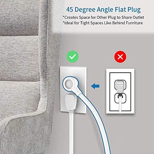Power Strip with USB  Travel Power Strip Flat Plug 98 ft Extra Long Extension Cord 3 Outlet 2 USB Desktop Charging Ston Wall Mount for Home Dorm Room Office and Cruise Ship White