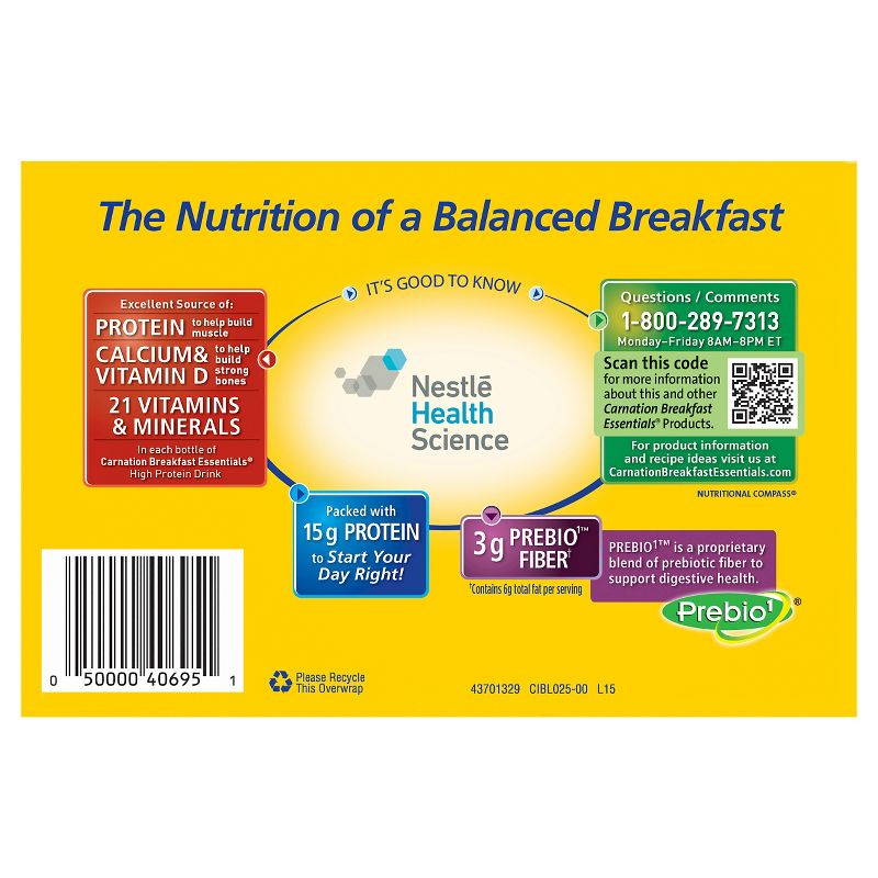 Carnation Breakfast Essentials High Protein Ready to Drink Rich Milk Chocolate - 6ct/48oz