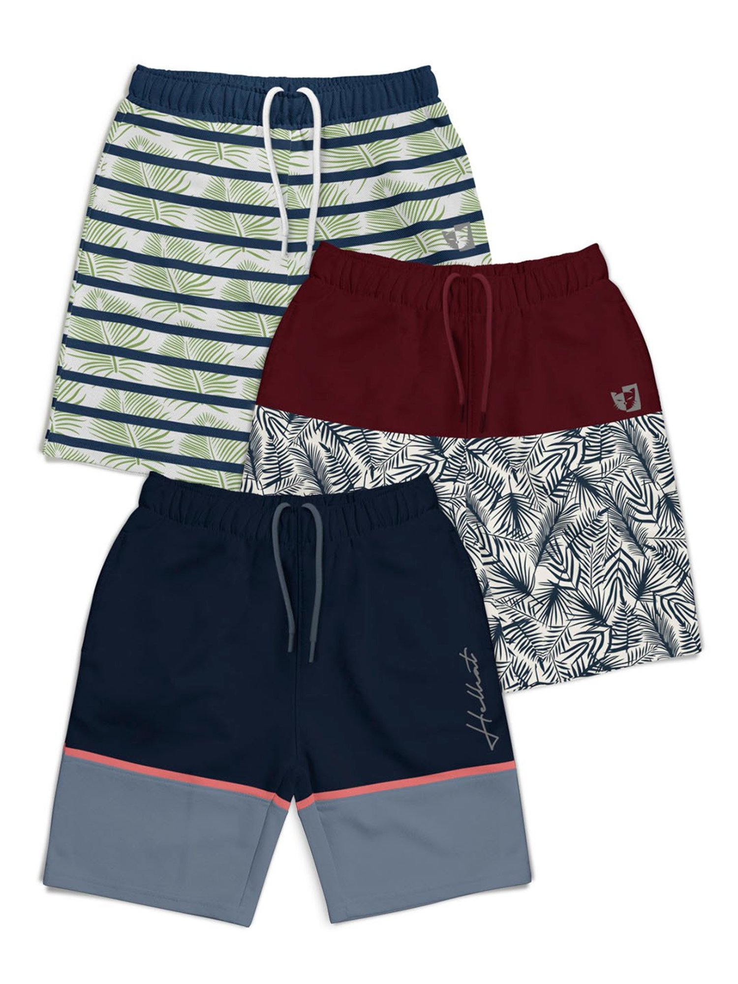 HELLCAT Kids Multi Color Block Shorts (Pack Of 3)