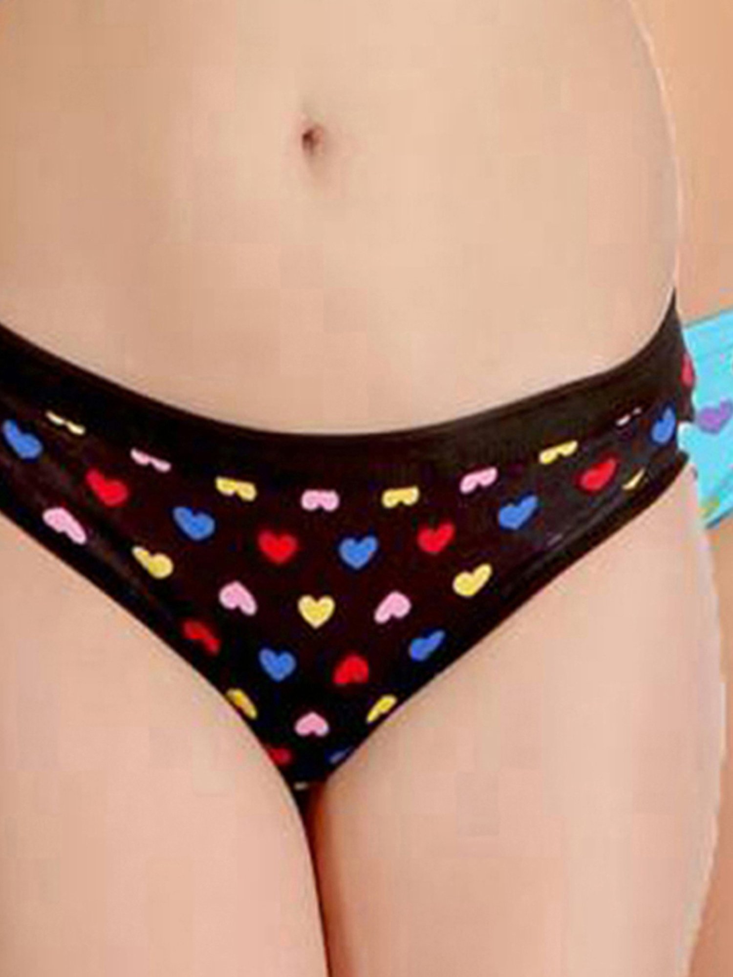 AROUSY Black & Red Cotton Printed Hipster Panties - Pack Of 6