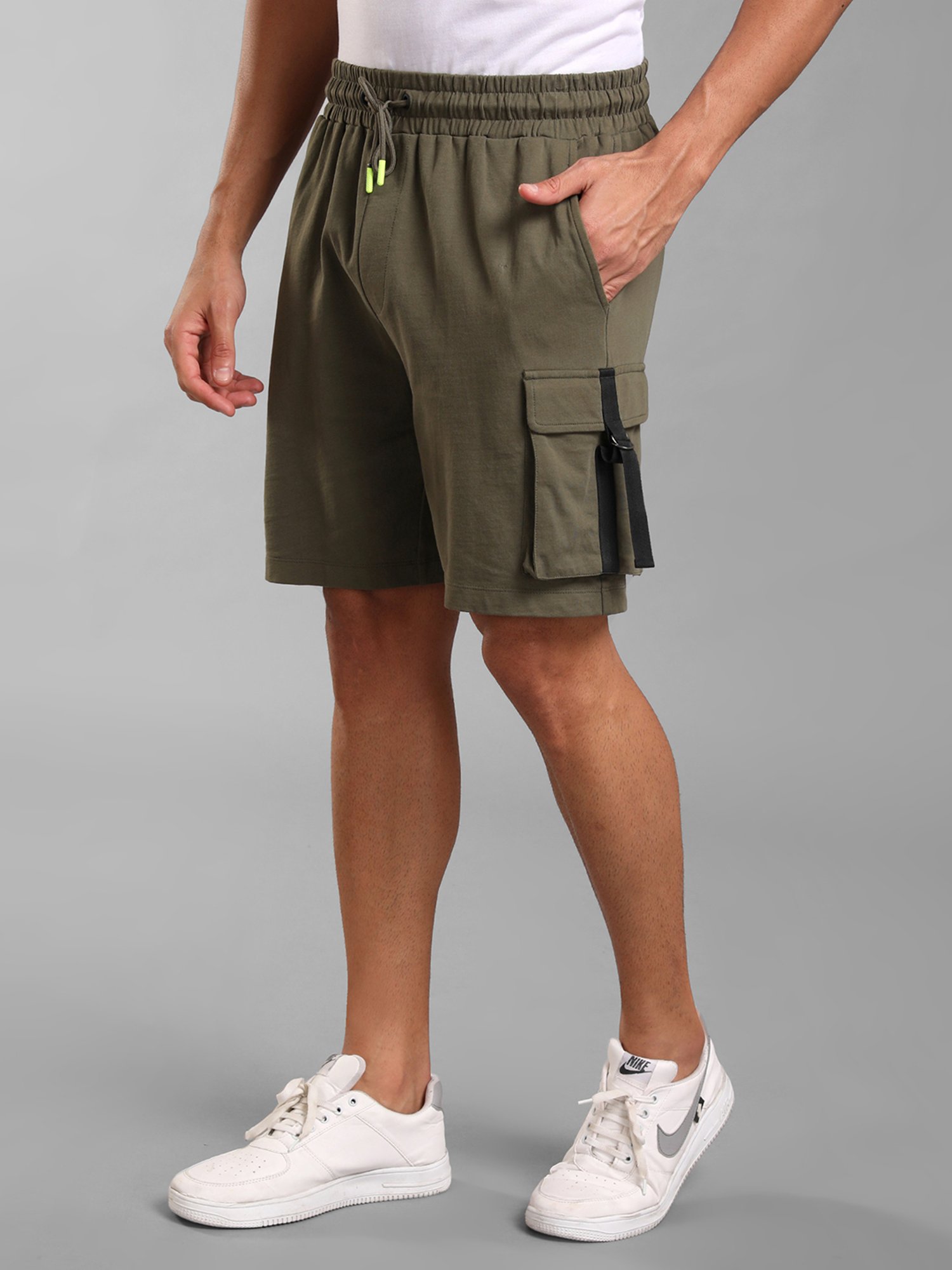 Kazo Olive Regular Fit  Shorts