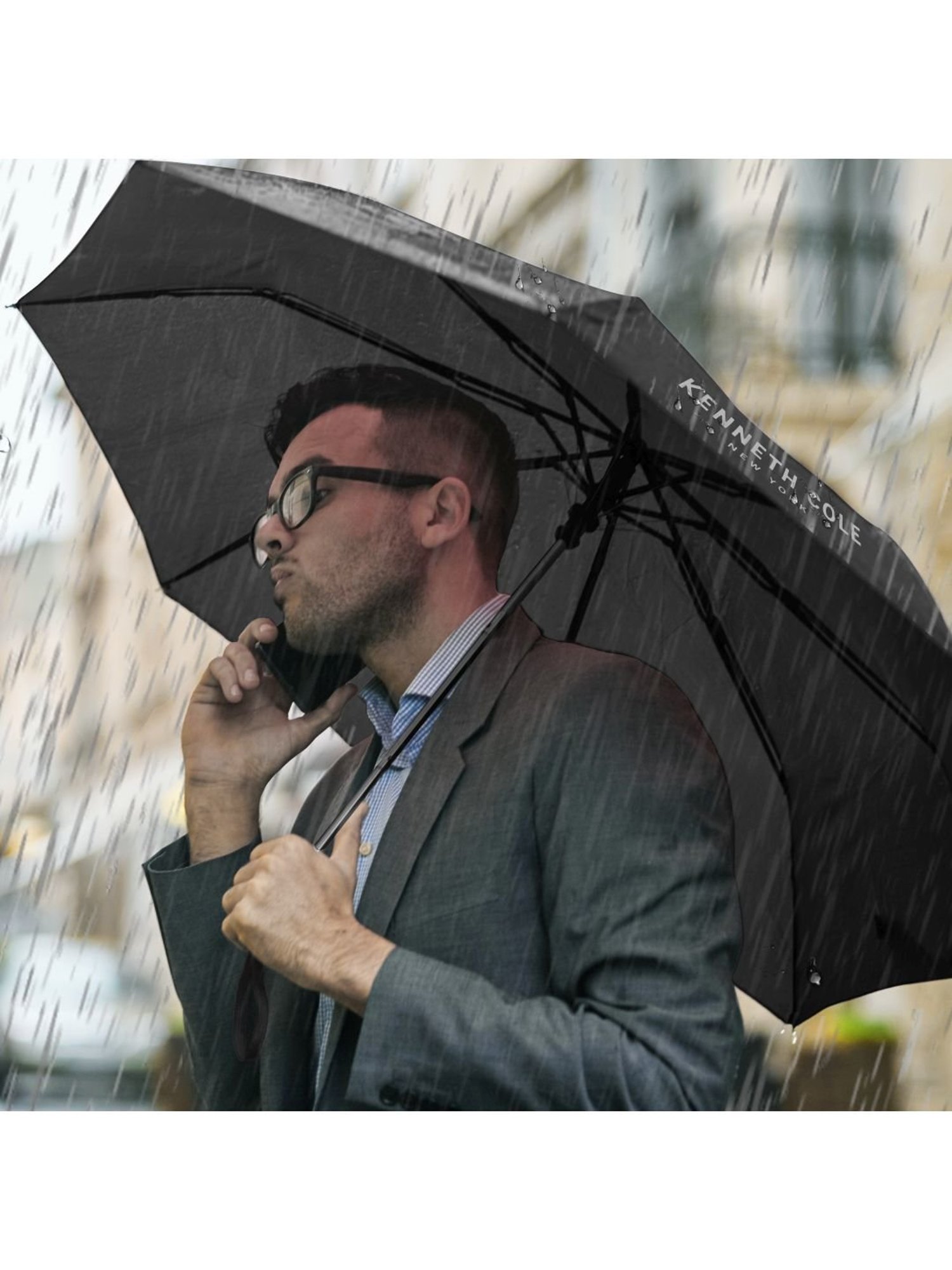 Kenneth Cole New York Mini UV Protection Black Umbrella