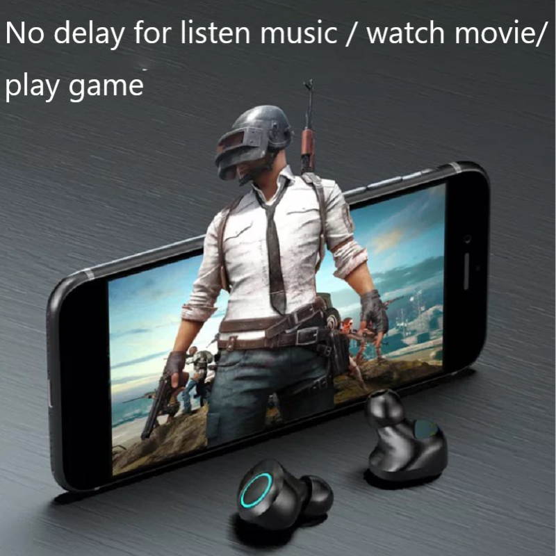 Bluetooth5.1 ture wireless earbuds TWS Deep Bass Earphone, 100H Playtime with LED charging case,IPX7 Waterproof Headset,Touch control & Built-in Mic for Run/Workout/Gym, with Clock alarm/flashlight