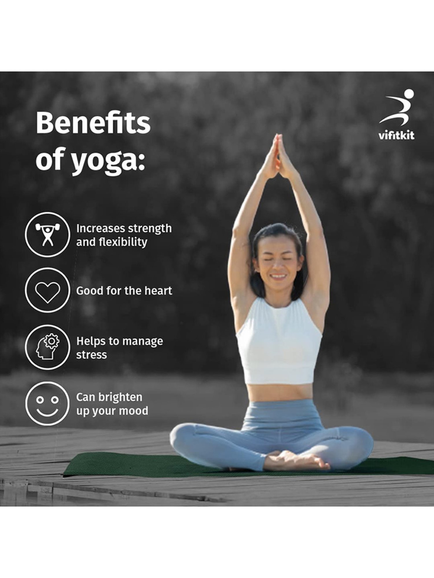 Vifitkit Anti-Skid Yoga Mat (Bottle Green) Size - 4mm