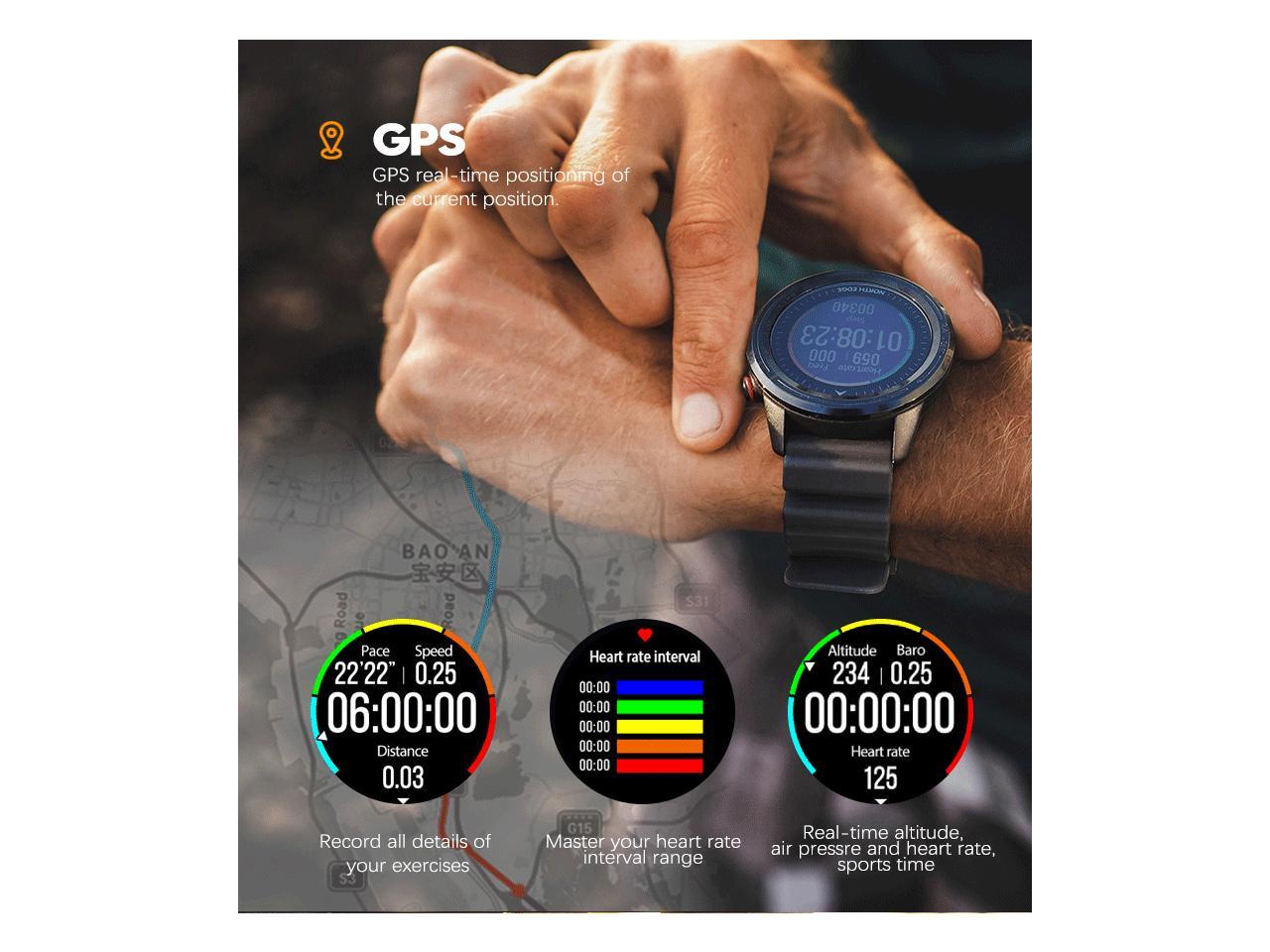 CUUWE Men's Outdoor Sport Digital Wrist Watch Multifunctional Smart Watch Swimming Military Army Watches Altimeter Barometer Compass Waterproof 50m