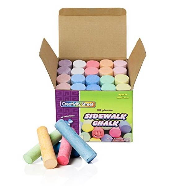 Chenille Kraft Sidewalk Chalk Washable/Nontoxic 20 Pc 4"x1" Assorted 1700
