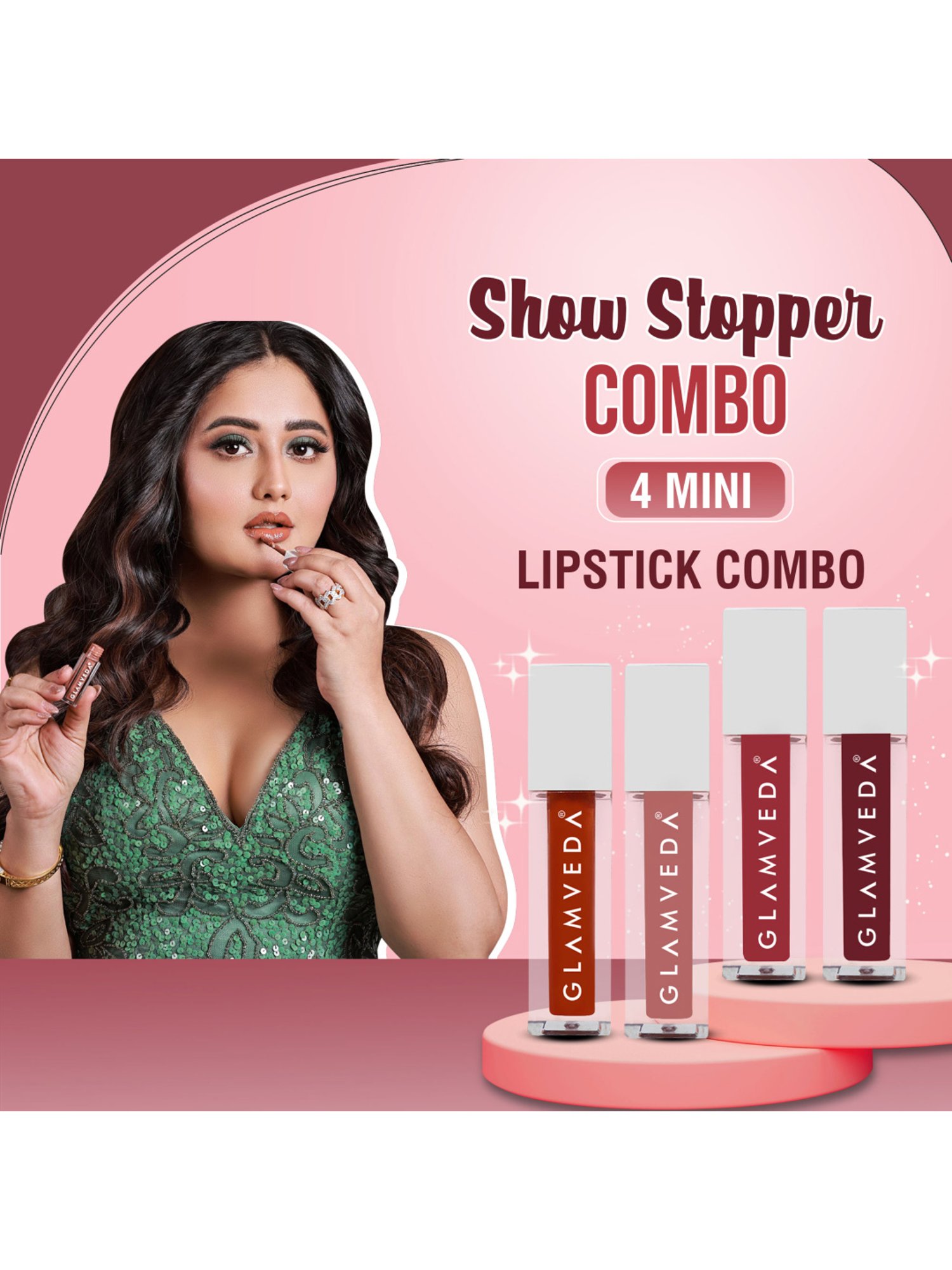 Glamveda X Rashami Desai Mini Liquid Lipstick Show Stopper Combo