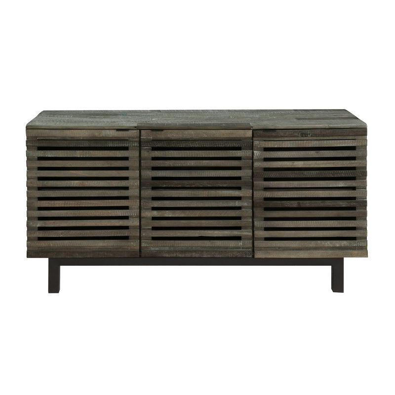 Rosemark 3 Door Media Credenza TV Stand for TVs up to 66" Gray - Treasure Trove Accents