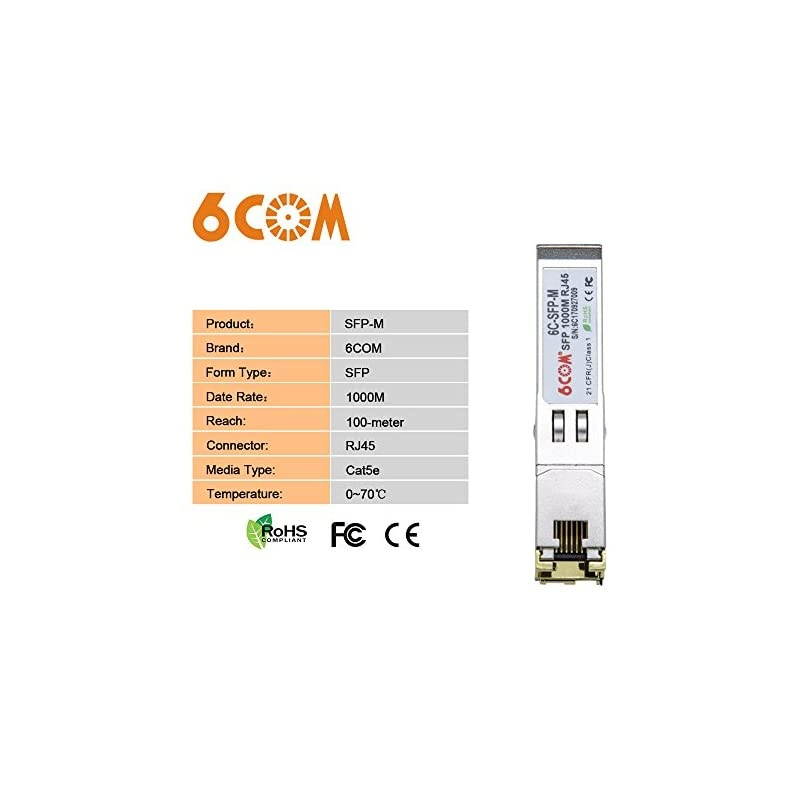 125G SFP Copper RJ45 Module 1000BaseT Transceiver for Ubiquiti UFRJ451G DLink Supermicro Netgear TPLink Broadcom Linksys Other Open Switches up to 100m