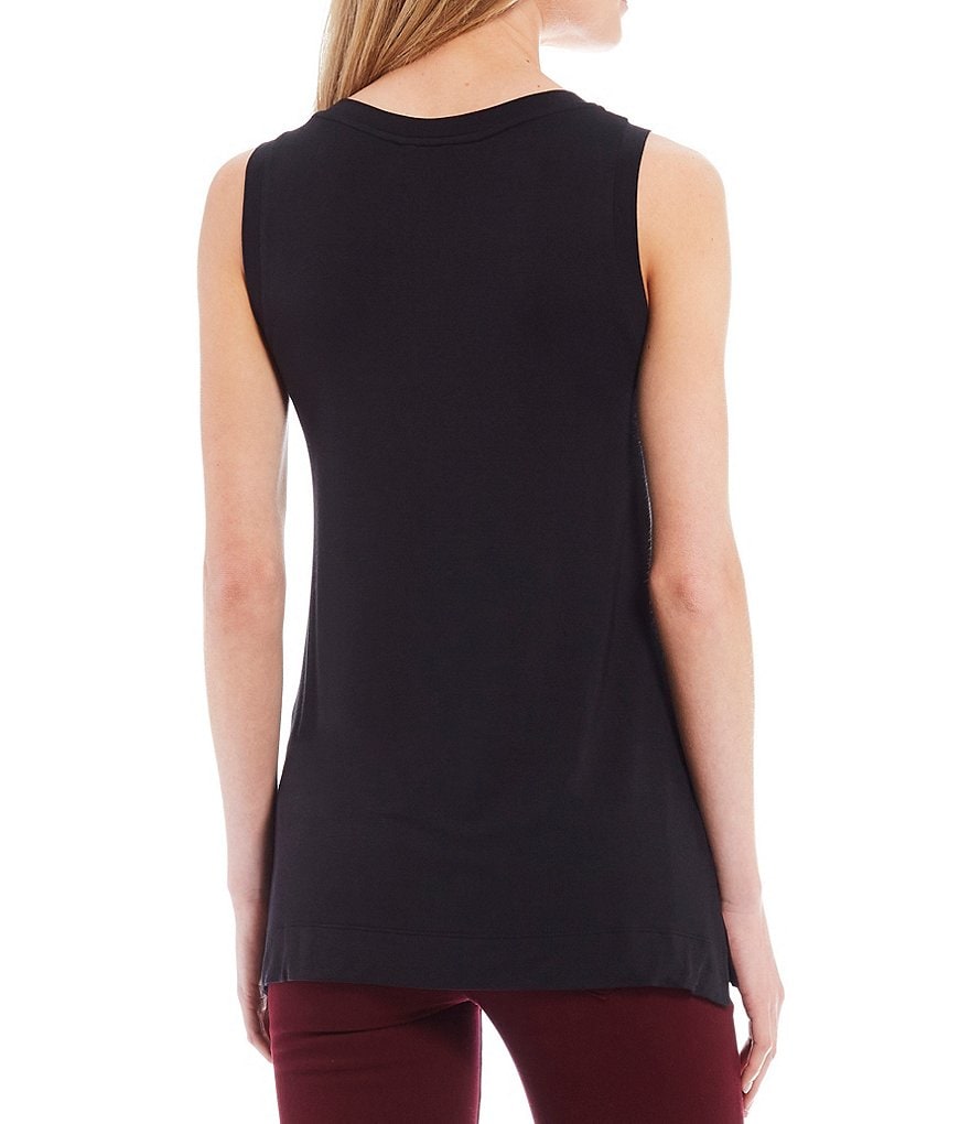 Liverpool Los Angeles Sleeveless V-Neck Knit Jersey Tee