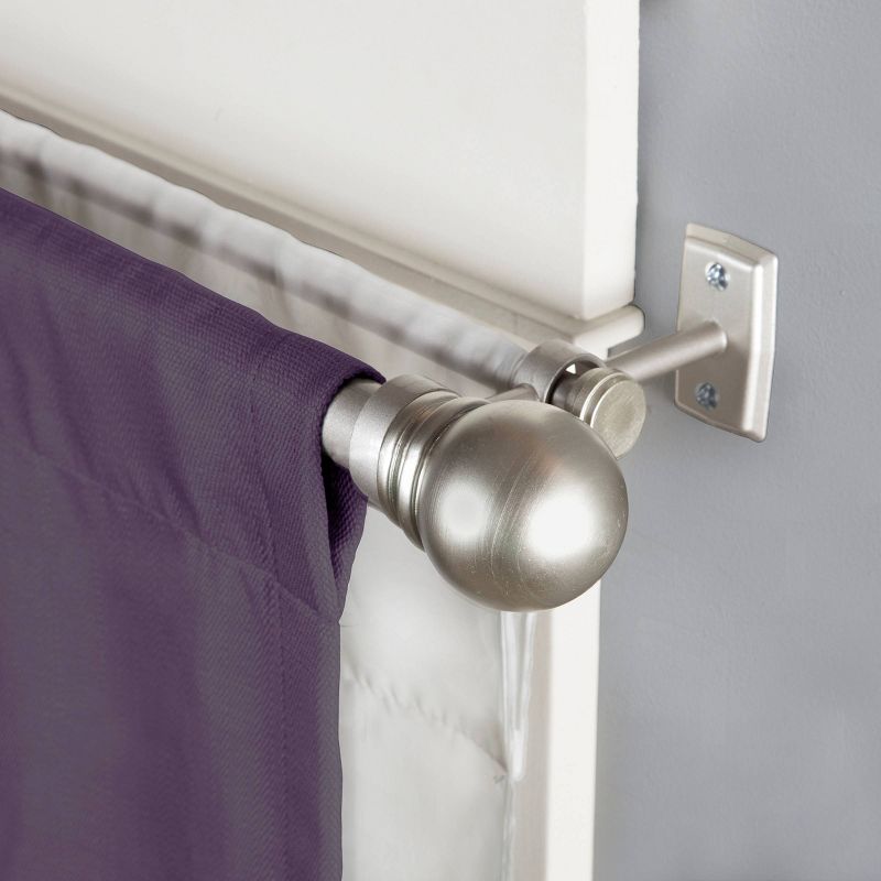 66"-120" Hamlin Premium Decorative Window Double Curtain Rod Silver - Kenney