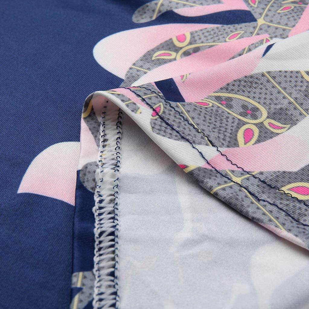 ?HebeTop? Women's Floral Maxi Dresses Boho V Neck Split Beach Party Dress