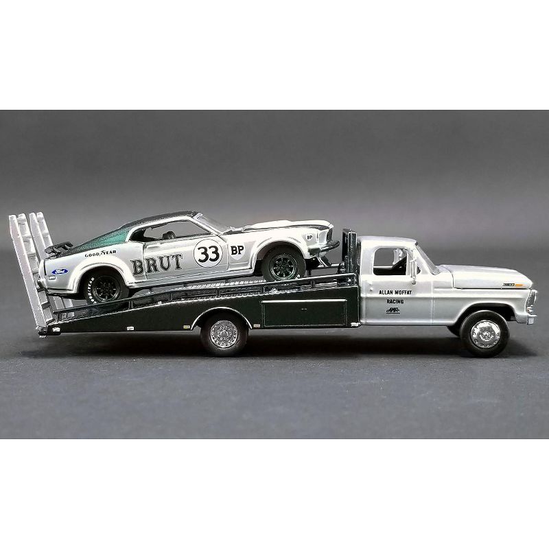 Ford F-350 Ramp Truck & 1969 Ford Mustang Trans Am #33 "Brut" (Allan Moffat's) 1/64 Diecast by Greenlight for ACME 51271