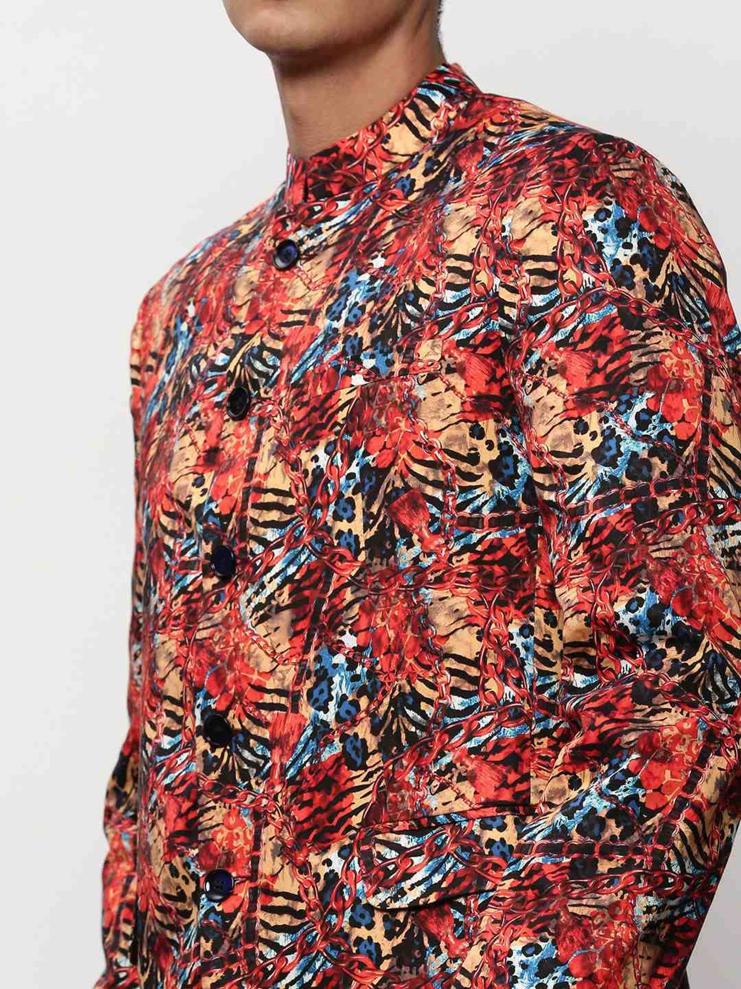 Hangup Cream Regular Fit Ethnic Blazer