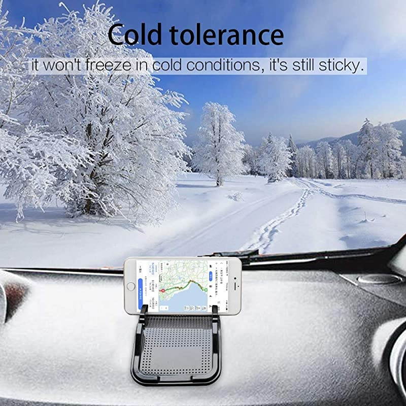 Cell Phone Holder for Car Removable and Reusable Phone Holder with Heat Resistant and Damage Free Car Dashboard Sticky Gel Pads for Sunglasses Keys Coins and More