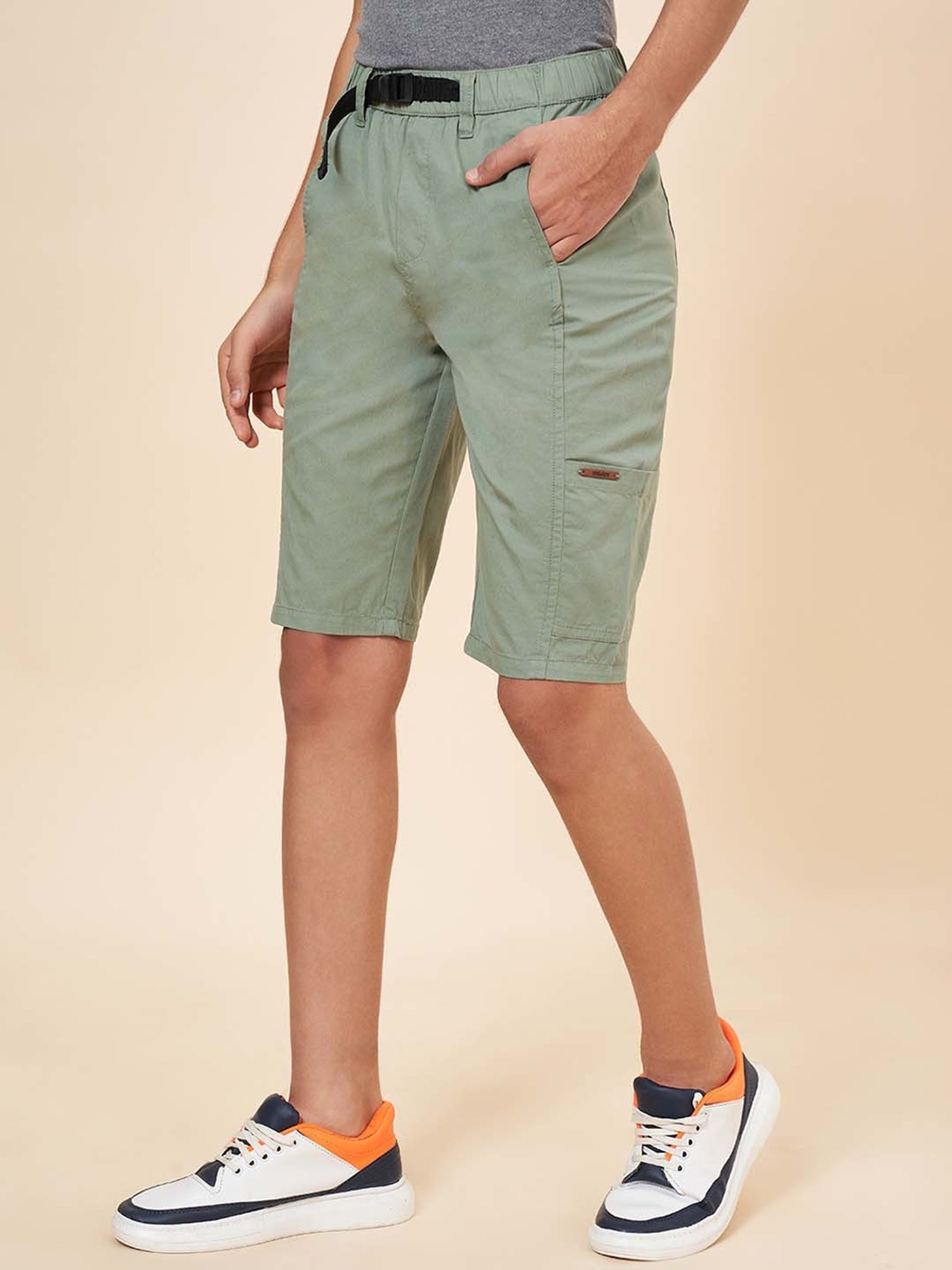Coolsters by Pantaloons Boys Olive Cotton Regular Fit Shorts