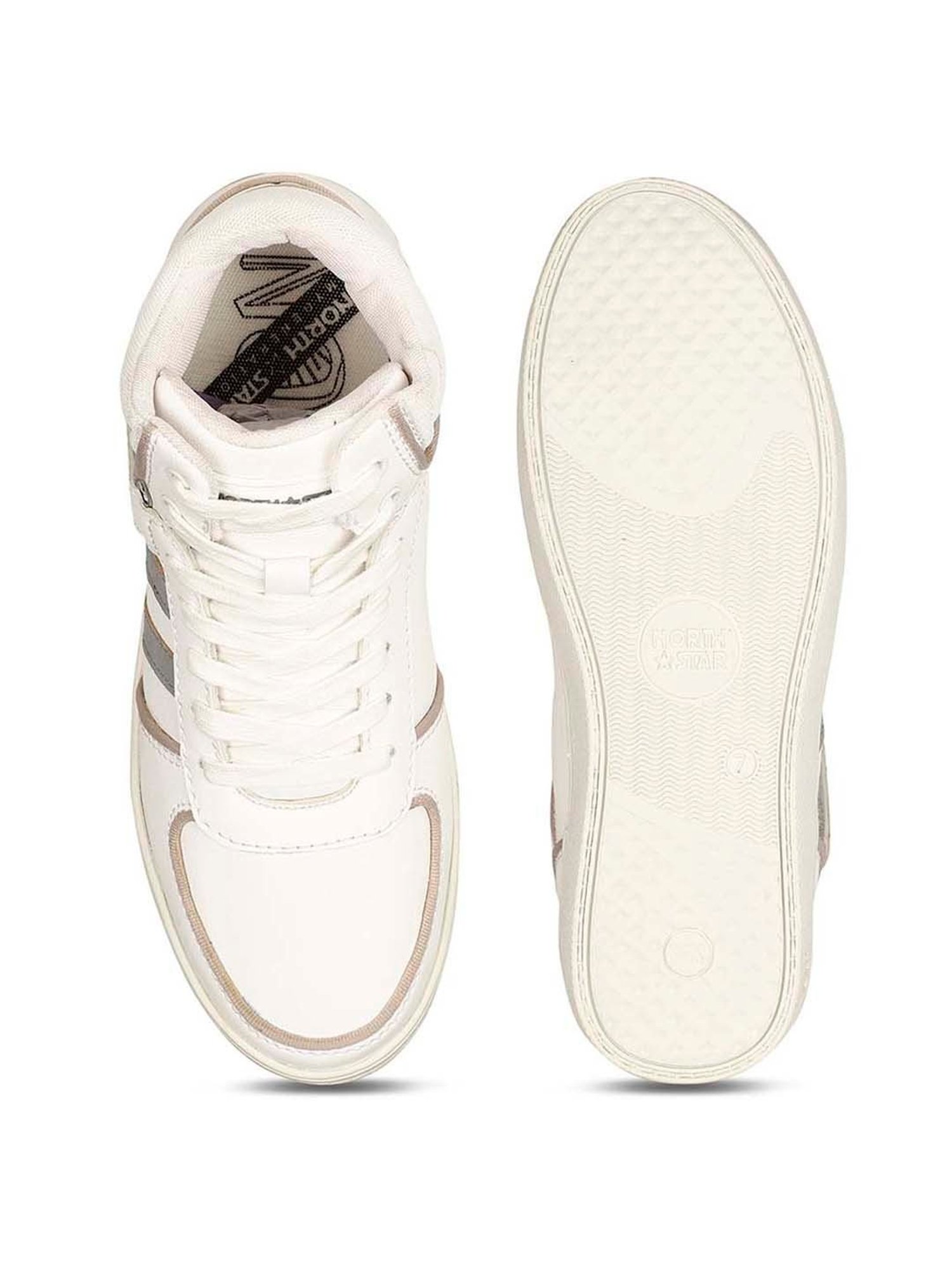 North Star by Bata Men's COMPUS White Ankle High Sneaker