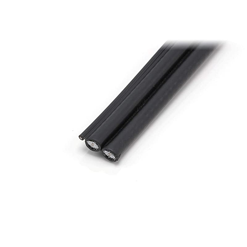 Dual with Ground RG6 Coaxial Twin Coax Cable (Siamese Cable) with 18AWG Copper Ground Wire, Satellite, Antenna & CATV Quality Compression Connectors, White