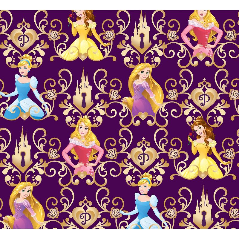 Disney Princess Scroll, Purple, 100% Cotton, 43/44" Width, Fabric by the Yard