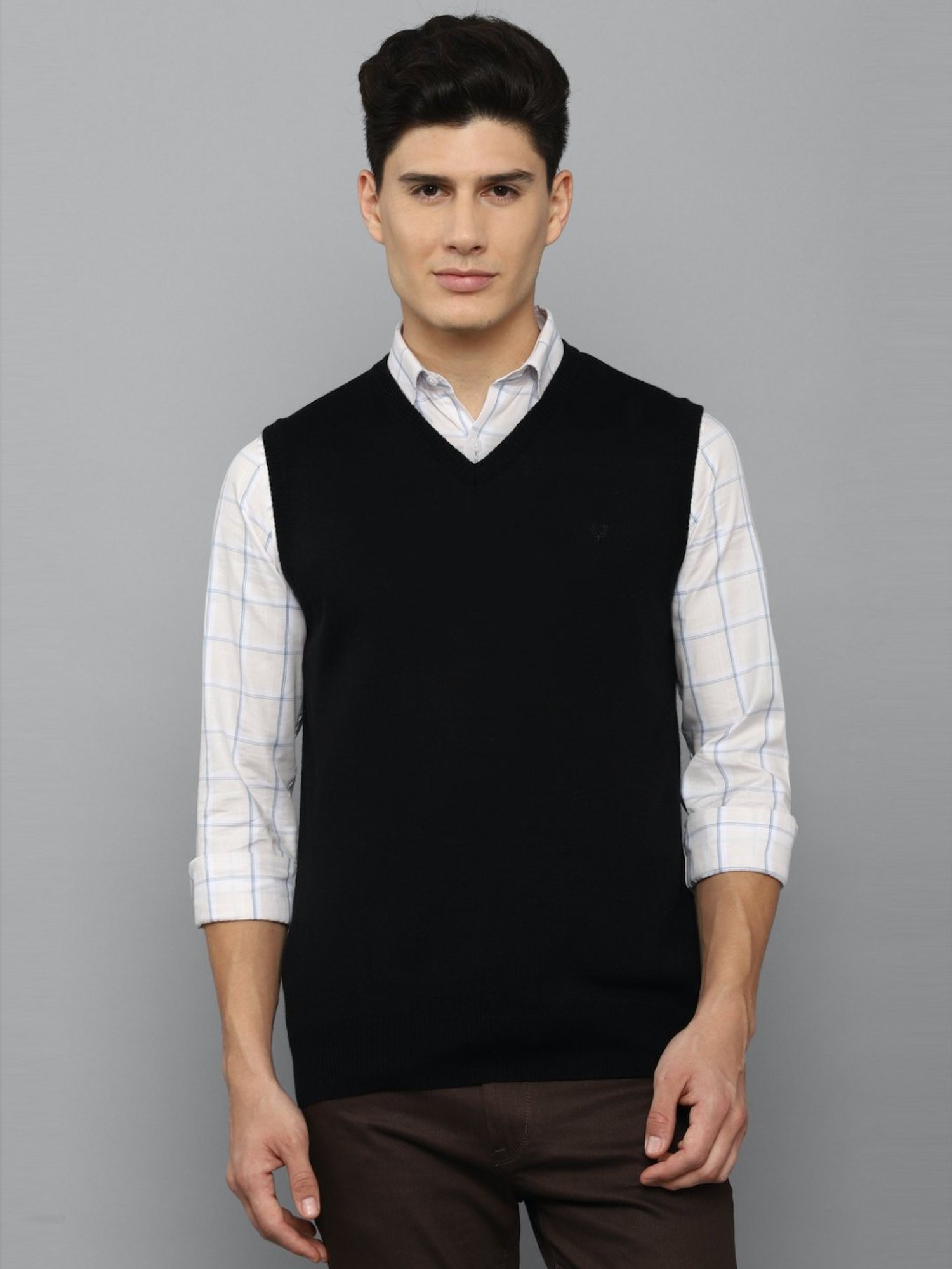 Allen Solly Black Regular Fit Sweater