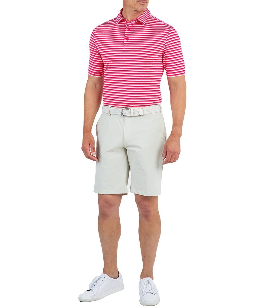 IBKUL Short-Sleeve Striped Polo Shirt