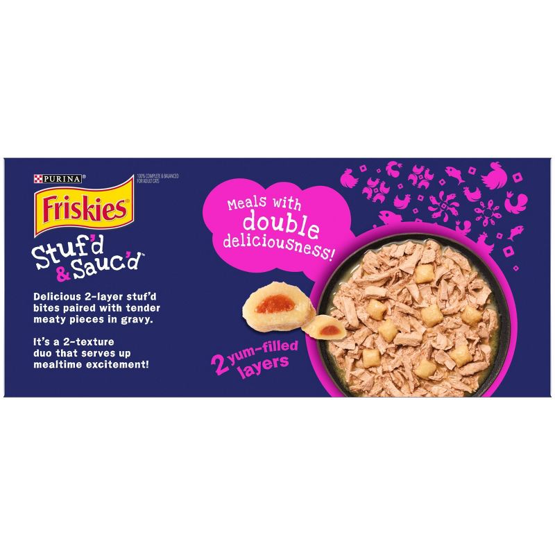 Friskies Stuf'd & Sauc'd Chicken Tuna Turkey Salmon & Shrimp Wet Cat Food - 5.5oz/32ct