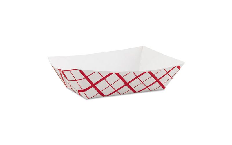 SCT Paper Food Baskets 3lb Red/White 500/Carton 0425