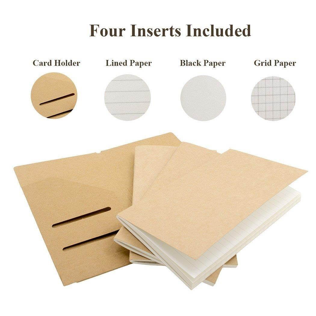 Leather Journal, Handmade Vintage Refillable Travel Diary Writing Notebook Gift for Men & Women 7"x4" Blue