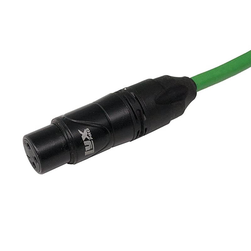 15 Feet XLR Microphone Cable Balanced Male to Female 3 Pin Mic Cord for Powered Speakers Audio Interface Professional Pro Audio Performance and Recording Devices Green