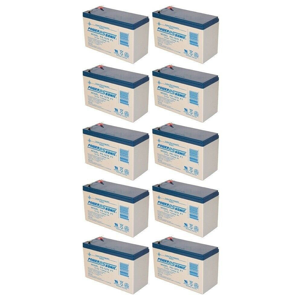 Power-Sonic 12V 7Ah Battery Replacement for Liebert GXT 10000T-208 UPS - 10 Pack