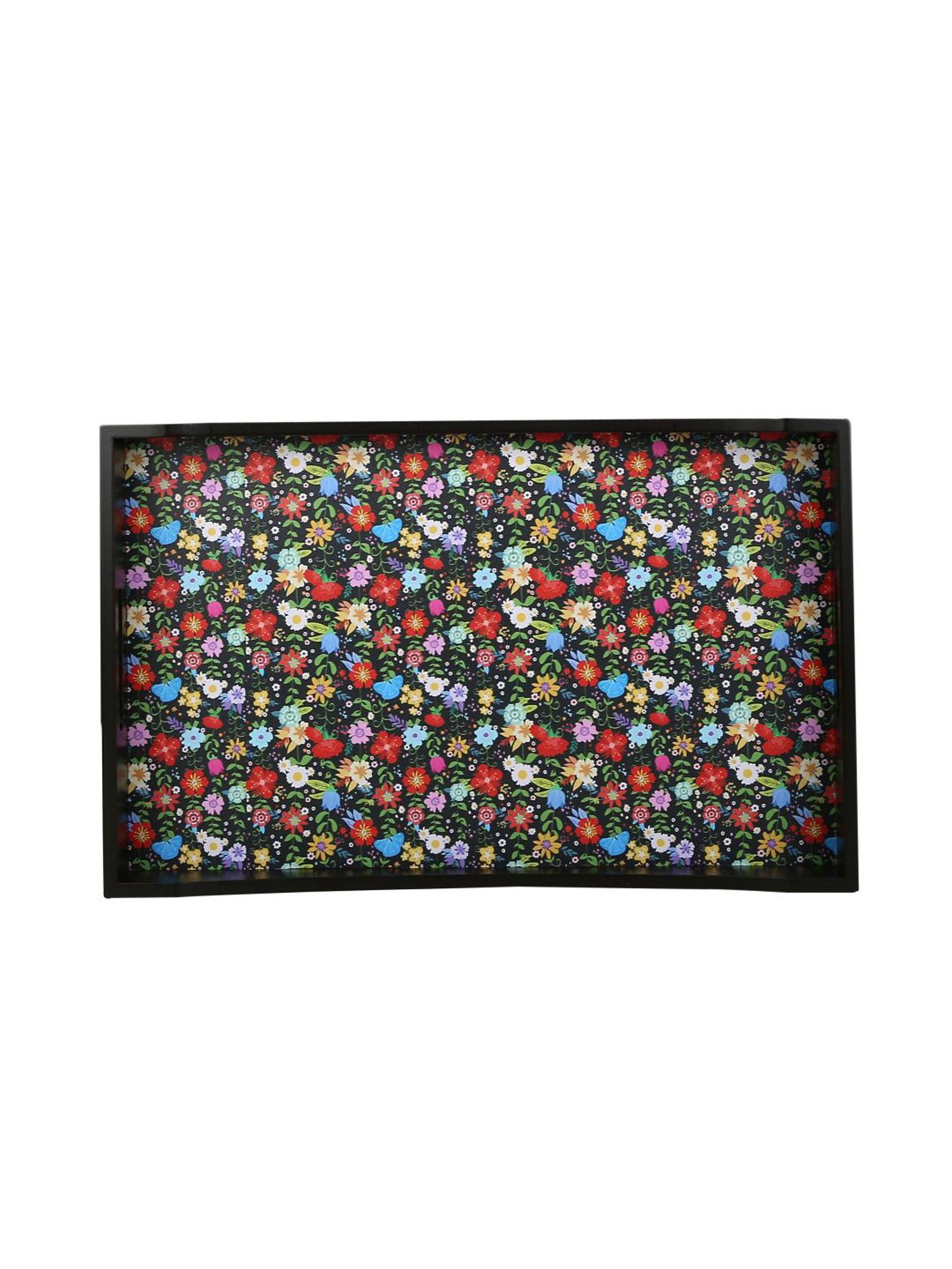 Crayton Floral MDF Rectangular Serving Tray - Set of 1