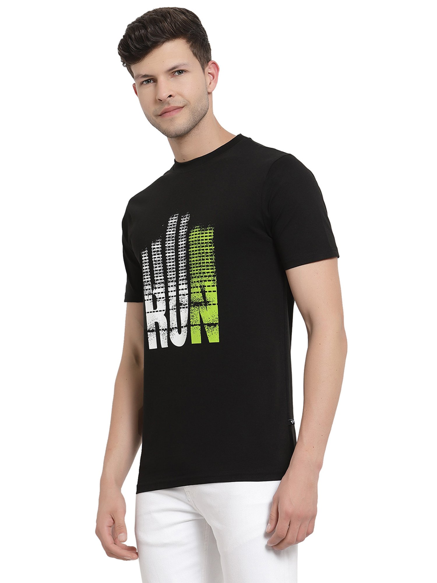 Proteens Black Printed Round Neck T-Shirt