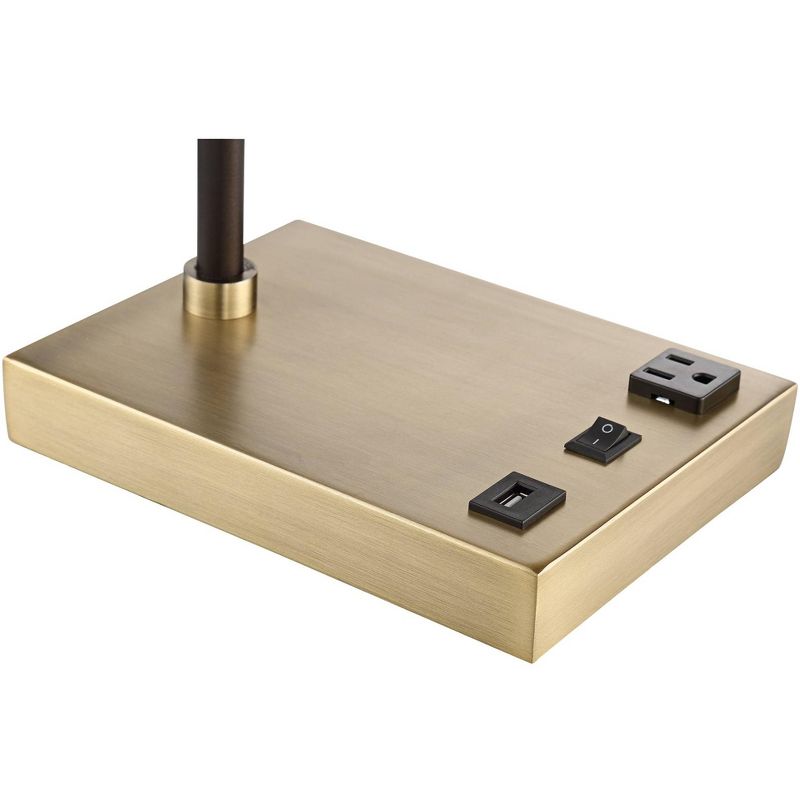 23" Iron/Seeded Glass Axel Farmhouse Industrial Task Lamp (Includes LED Light Bulb) Black - JONATHAN Y