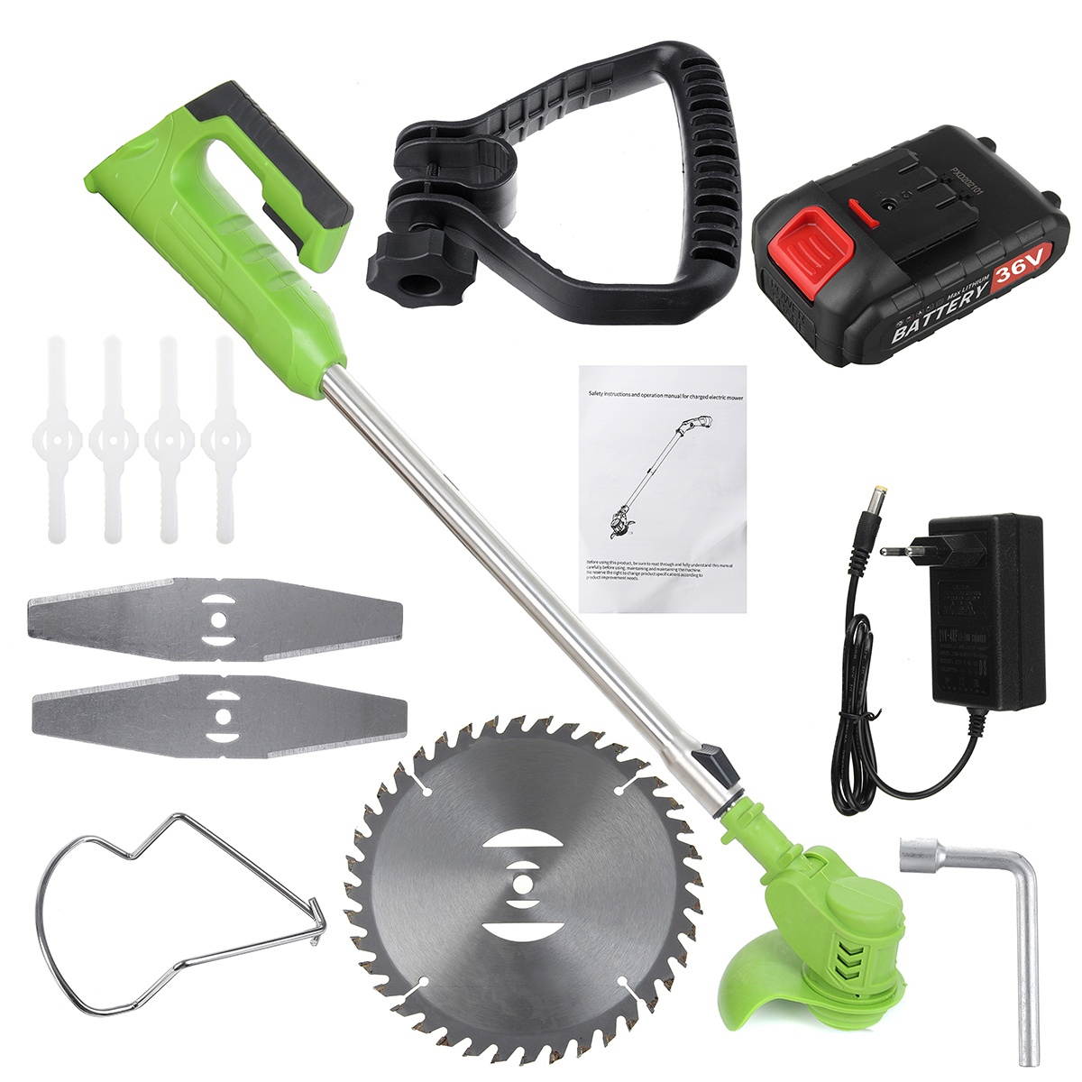 Doersupp 24V 6 Inch Cordless Electric Chain Saw Wood Cutter 550W One-Hand Saws Woodworking Machine W/ 1pc Battery-US Plug/Black