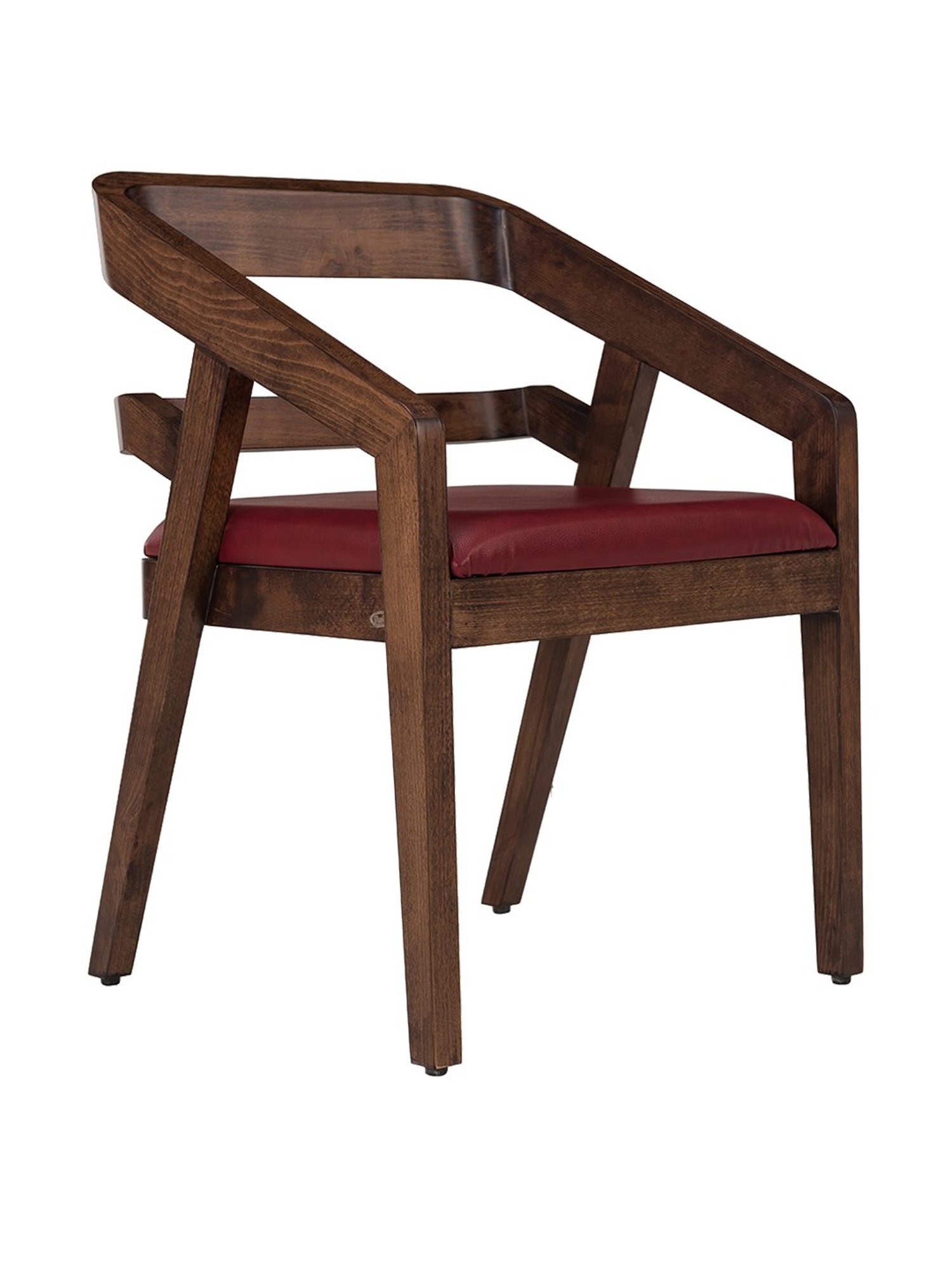 Durian Amelia Burgundy Red Solid Solid Wood & Premium Leatherette Dining Chair