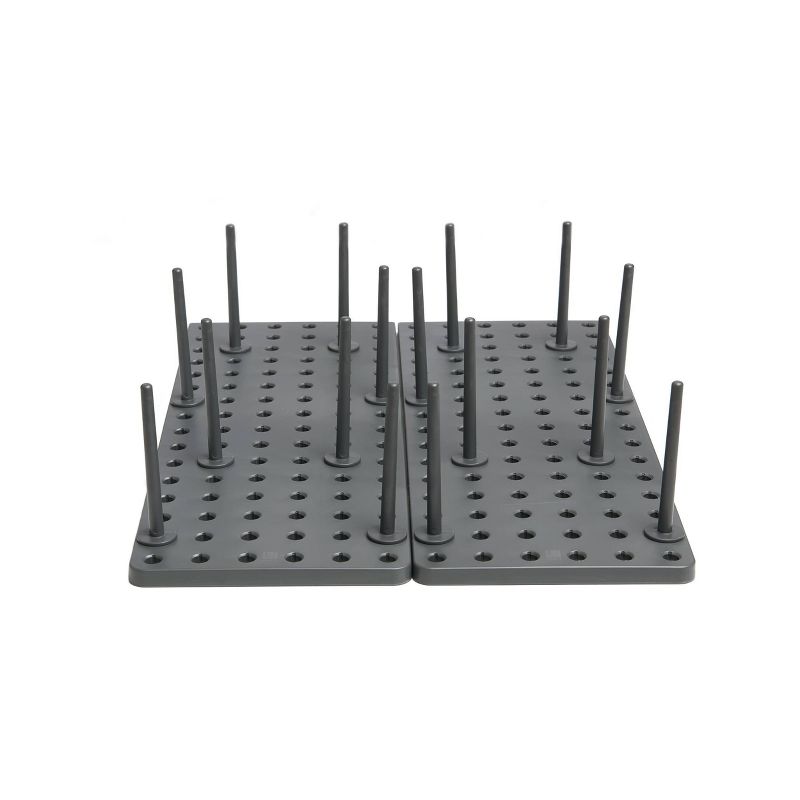 2pk Plastic Peggy Adjustable Dishware Organizer Gray - Umbra