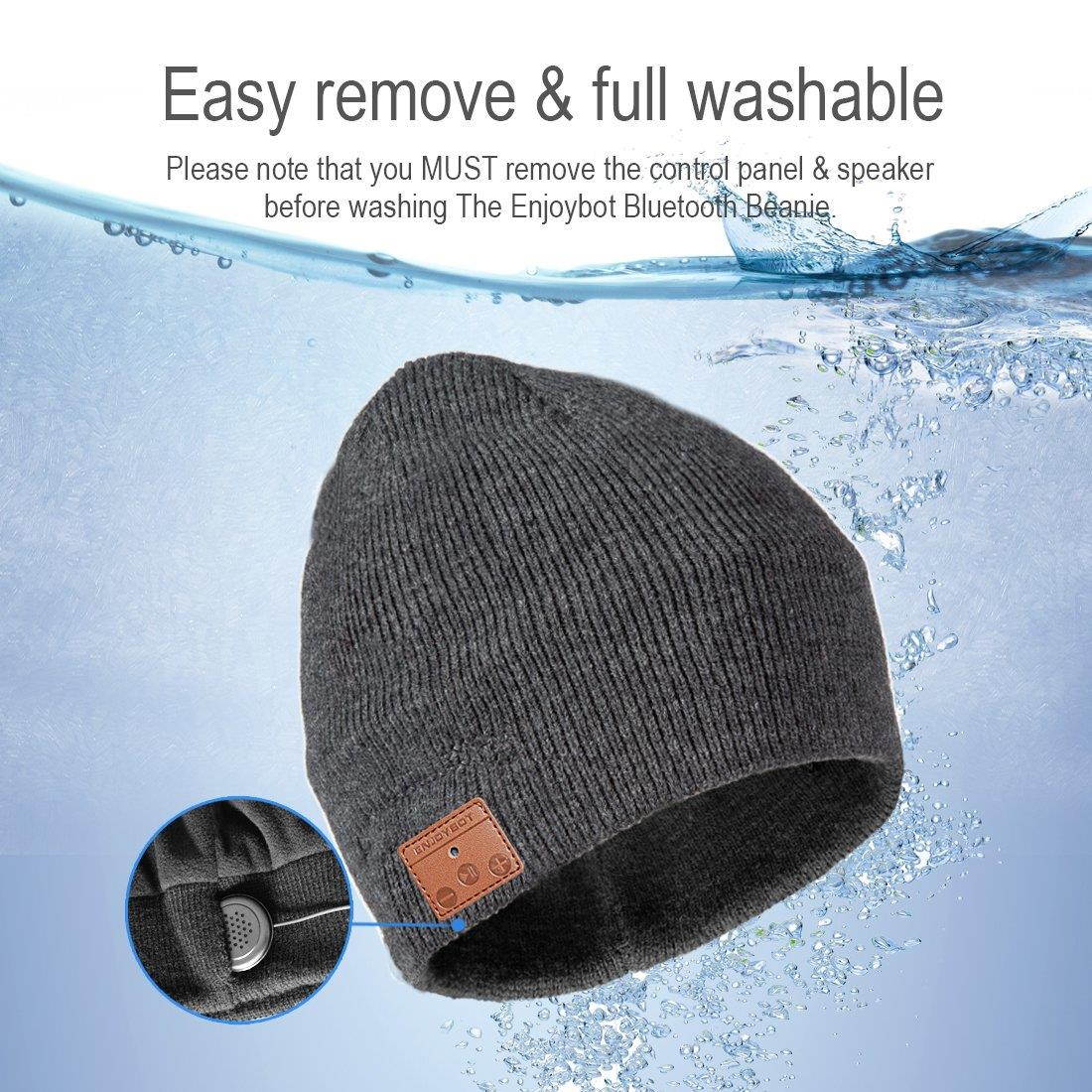 Enjoybot Bluetooth Beanie Wireless Knit Winter Hats Cap with Built-in Stereo Speakers and Microphone for Outdoor Sports